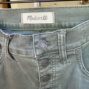 Madewell 9’ Skinny Button-front Olive Jean